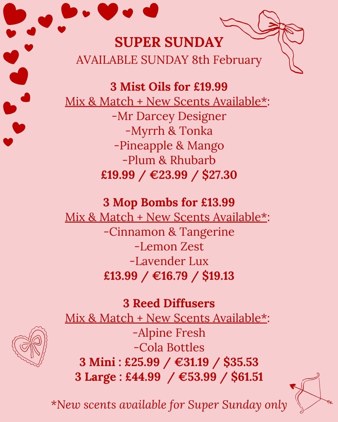Super Sunday - Mist Oils 3 for £19.99