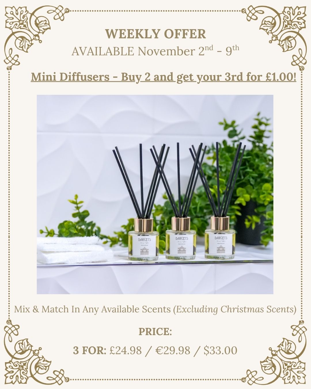 Weekly Offer - Mini Diffuser Buy 2 and get your 3rd for £1!