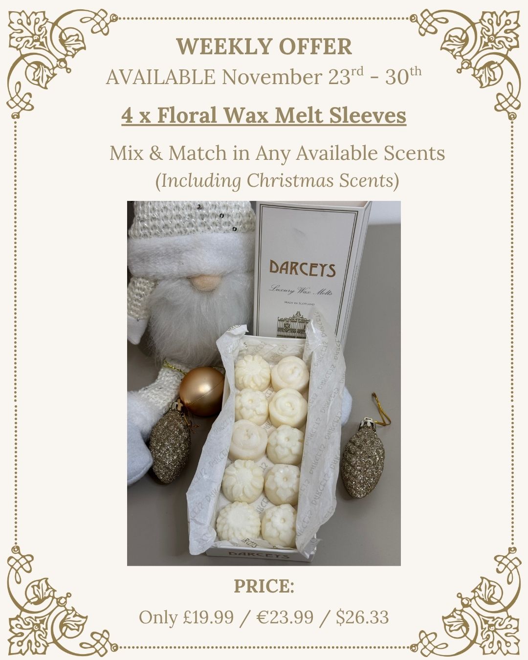 Weekly Offer - 4 x Floral Wax Melt Sleeves