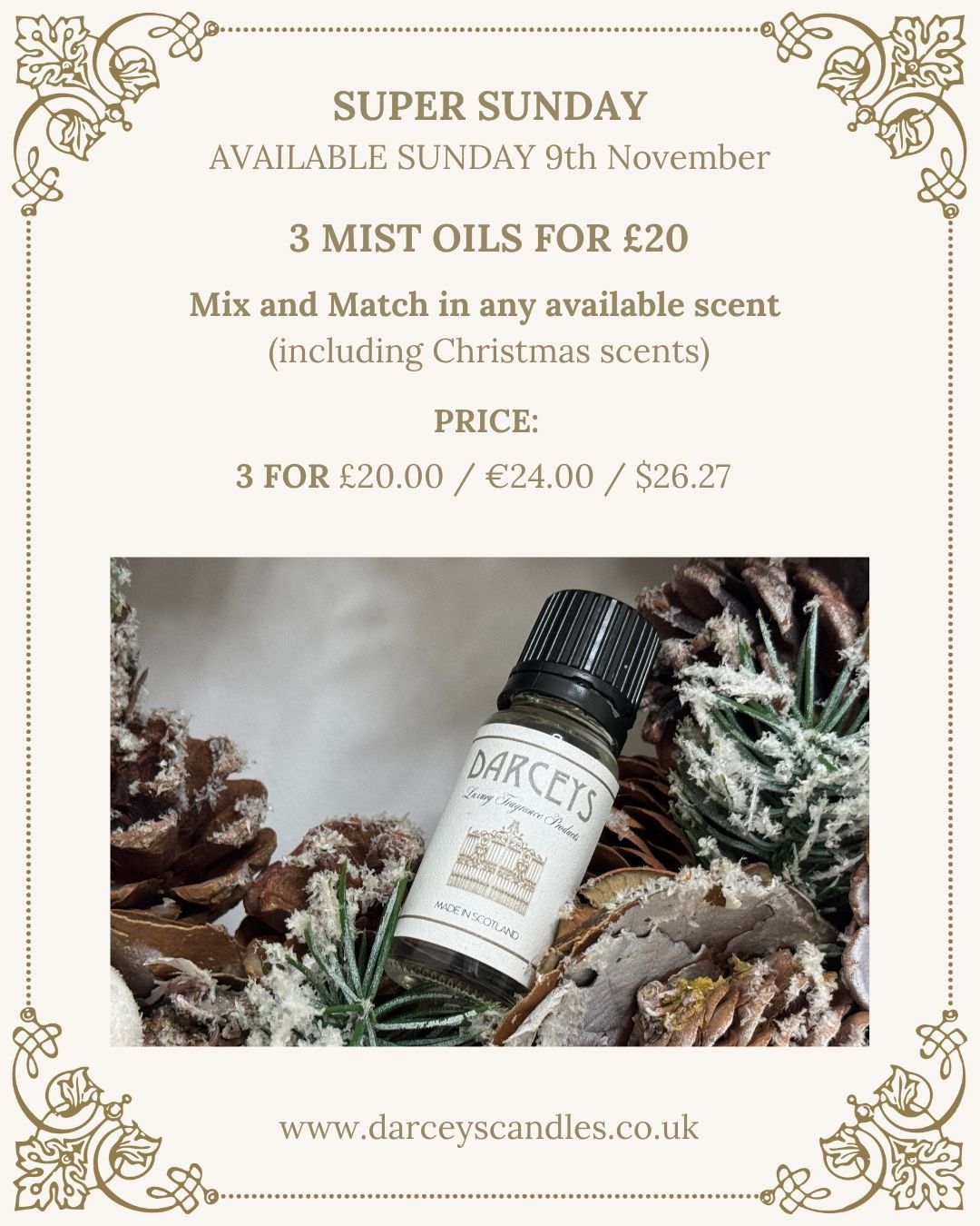 Super Sunday - Mist Oils 3 for £20