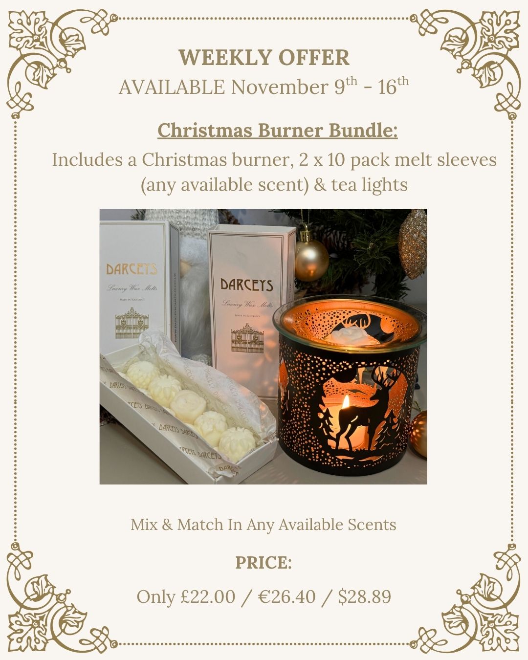Weekly Offer - Christmas Burner & Floral Melt Bundle
