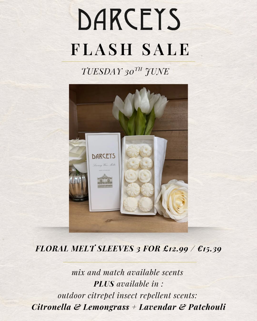 Flash Sale - Floral Wax Melt Sleeves 3 for £12.99