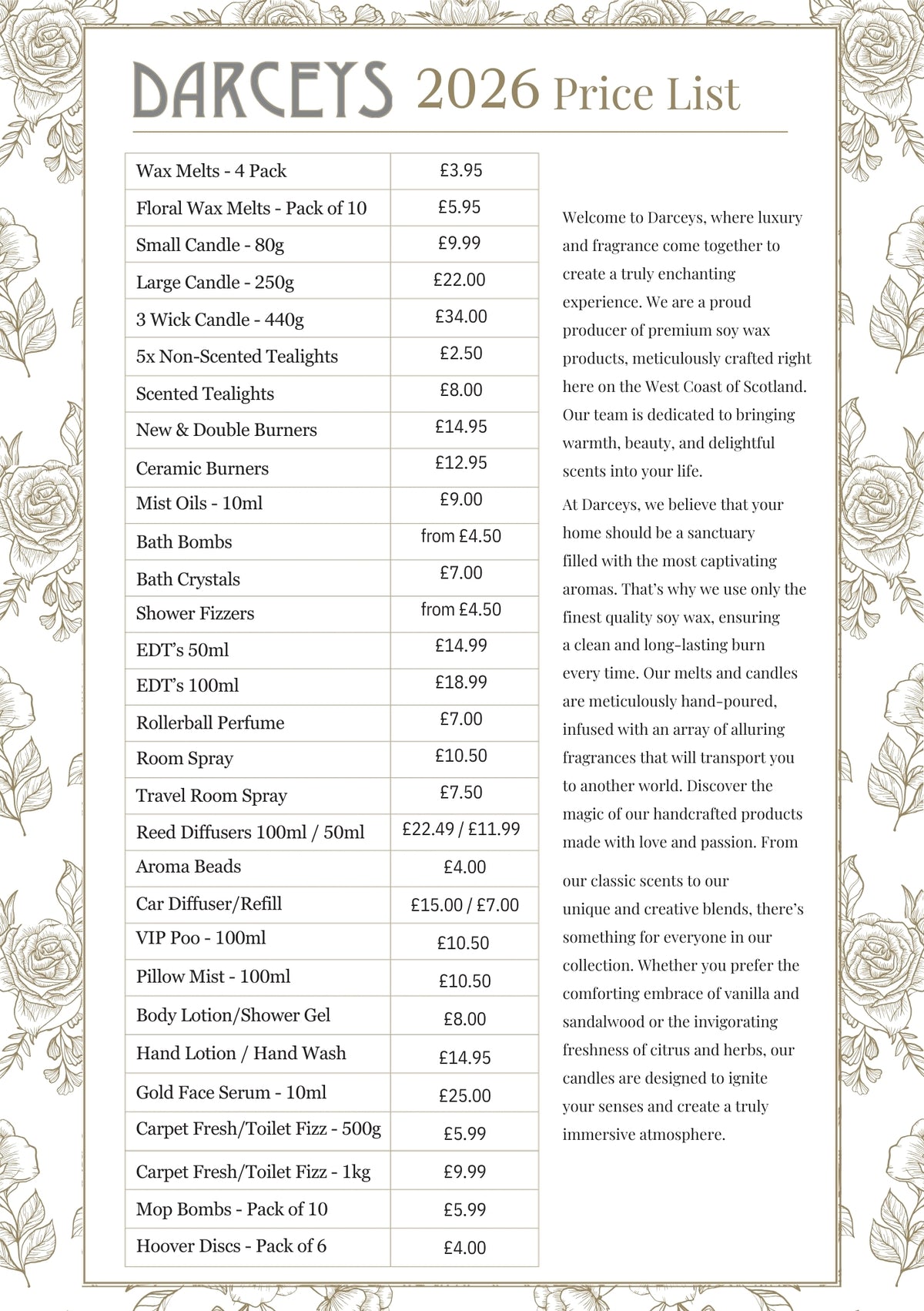 Product Price List 2026