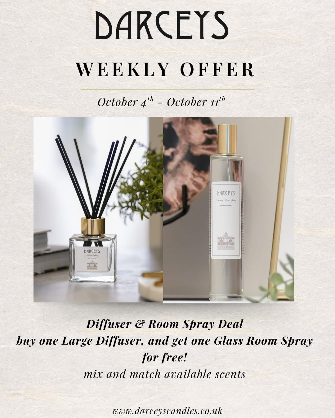 Weekly Offer - Large Diffuser with Free Room Spray!