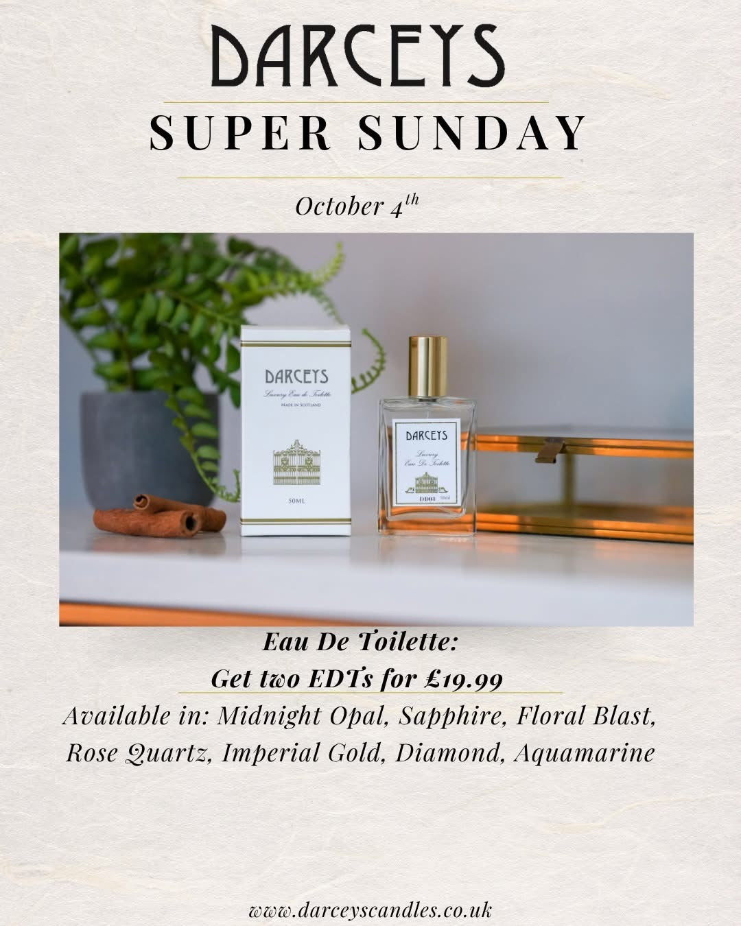 Super Sunday - 2 x 50ml EDT's for £19.99