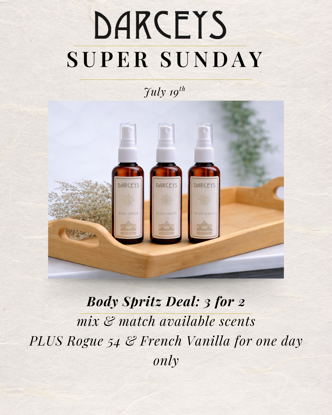 Super Sunday - Body Spritz 3 for 2!