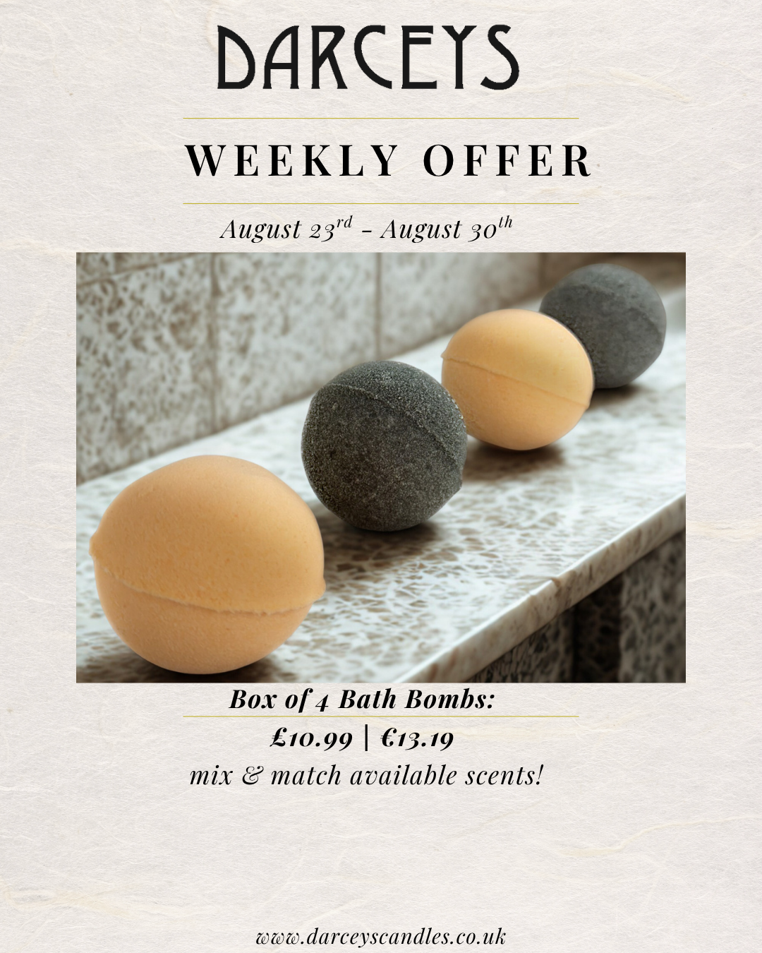 Weekly Offer - Box of 4 Bath Bombs for £10.99!