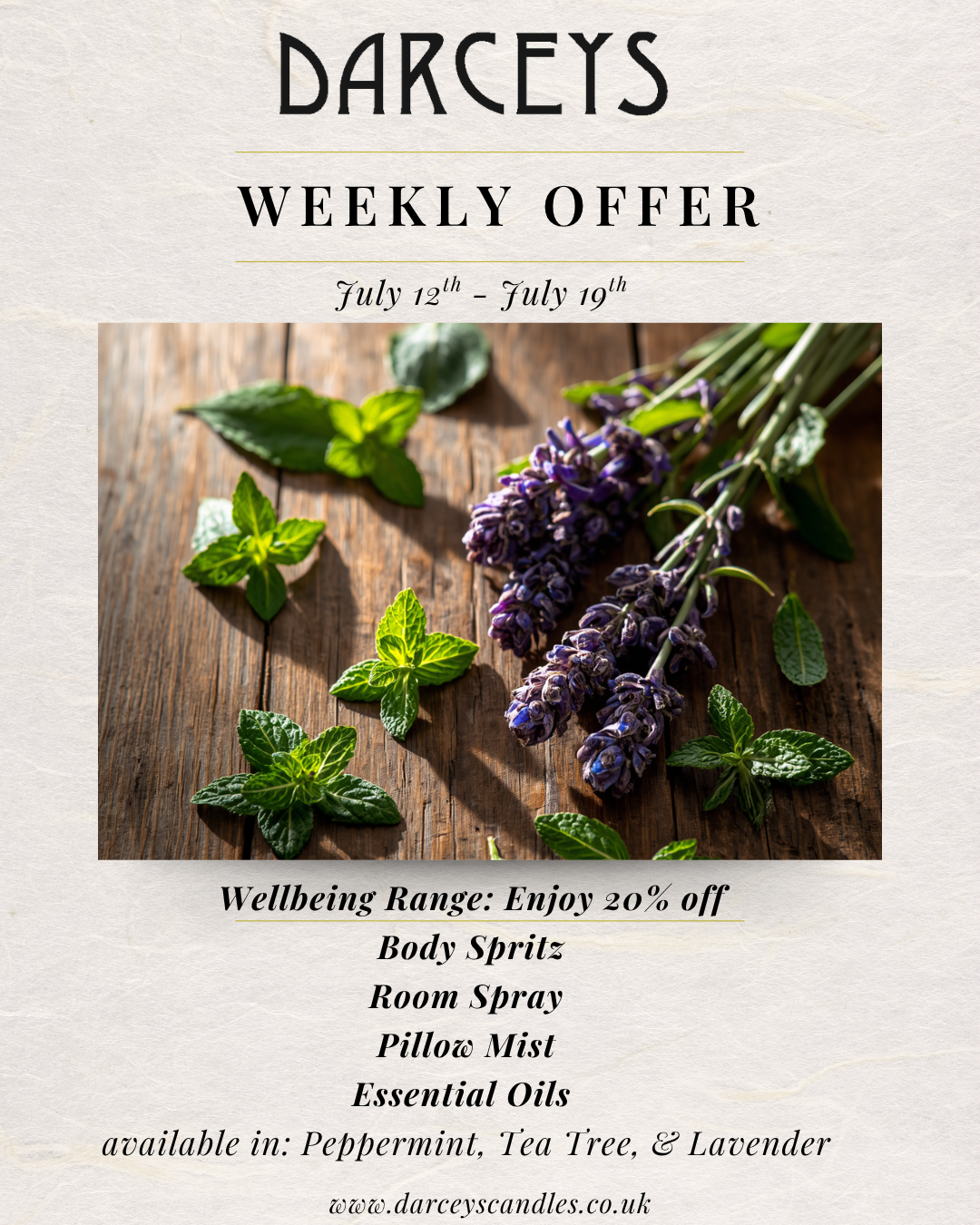 Weekly Offer – Wellbeing Essential Oils 20% Off!