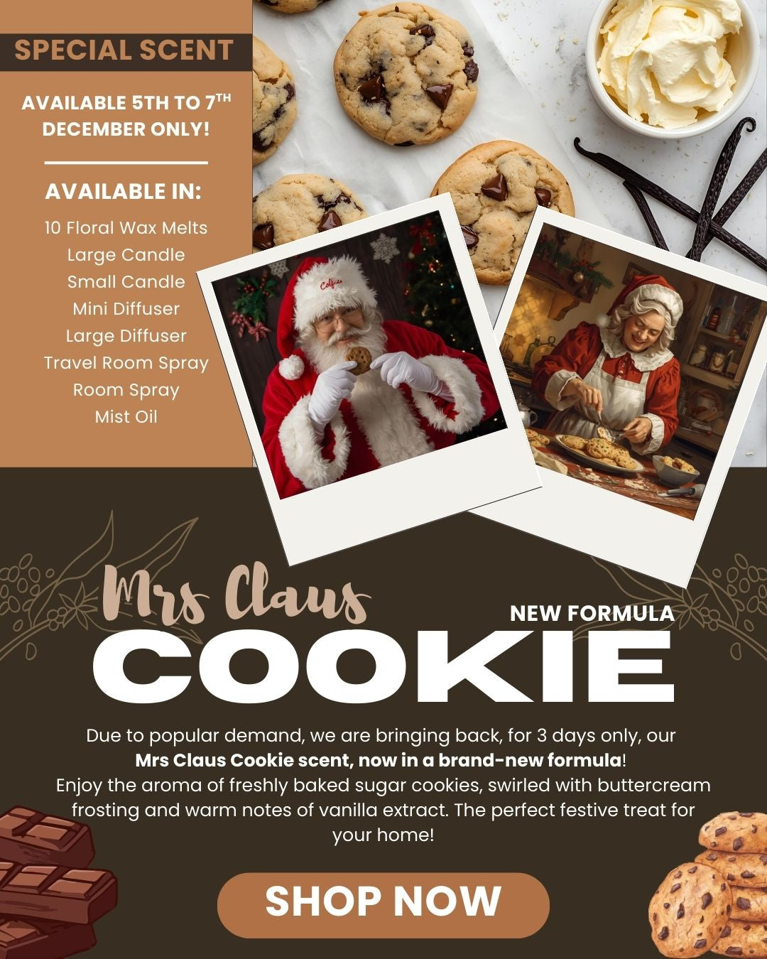Mrs Claus Cookies - Large Candles