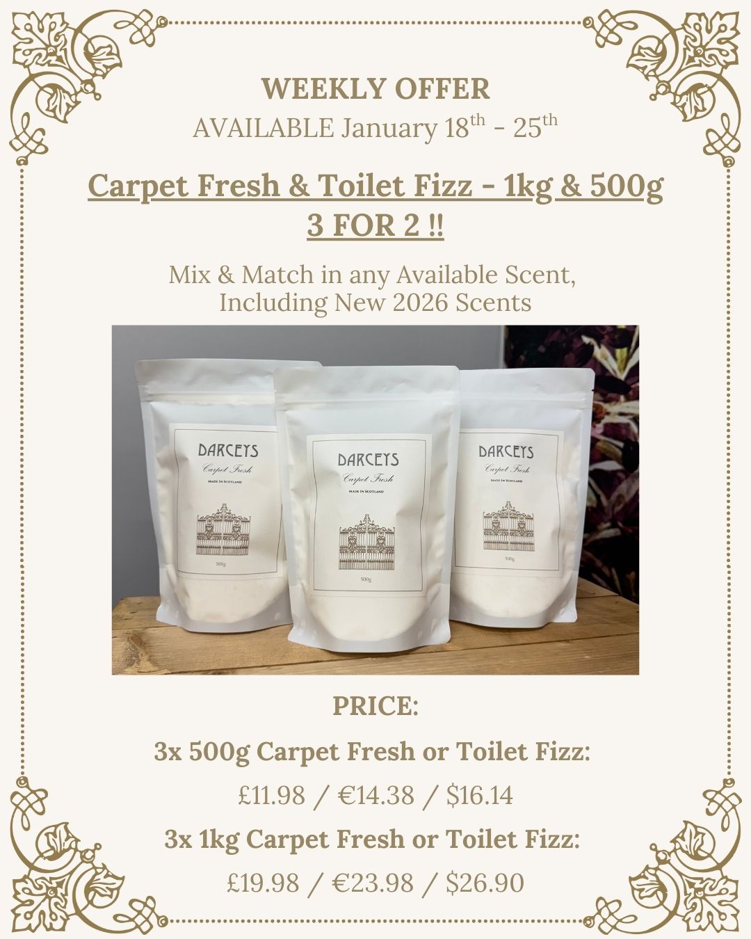 Weekly Offer - Carpet Fresh 500g - 3 for 2!